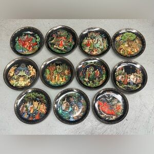 Vintage Tianex Russian Legends Fairy Tale Collector Plates Palekh Style x11